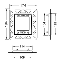 Tece Монтажная рамка для монтажа на уровне стены, цвет: позолоченный 9242648