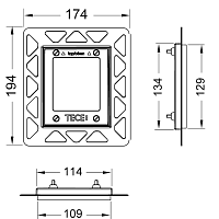 Tece Монтажная рамка для монтажа на уровне стены, цвет: черный 9242647