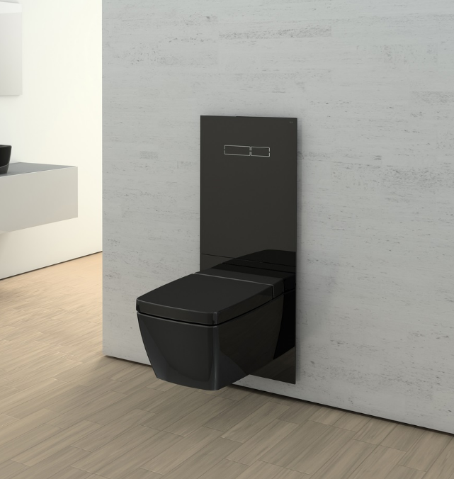 Tece Lux Нижняя панель из стекла для унитаза-биде, цвет: черный глянцевый 9650106