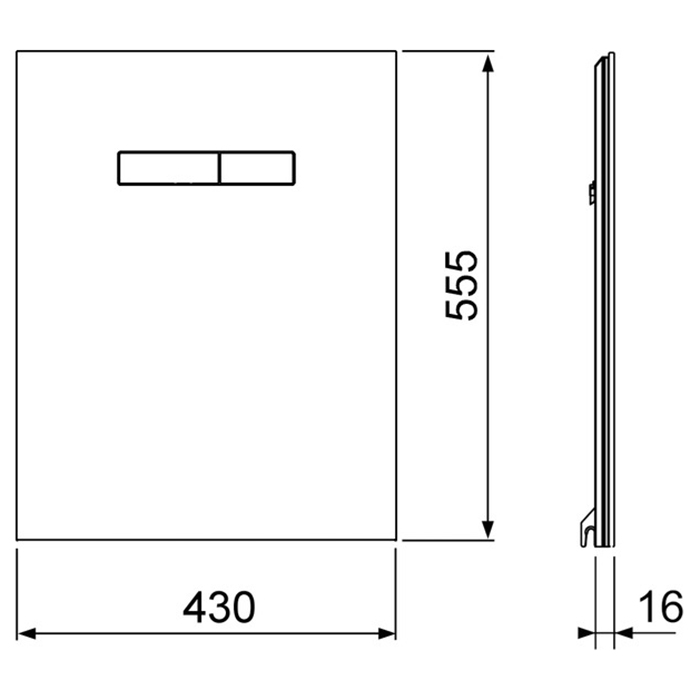 Tece Lux Нижняя панель из стекла для унитаза-биде, цвет: черный глянцевый 9650106