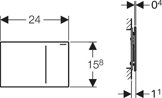 Geberit Sigma 70 Кнопка смыва для инсталляции Sigma 12, цвет: нержавеющая сталь 115.620.FW.1
