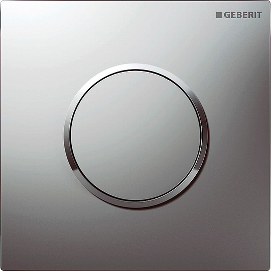 Geberit Sigma 10 Кнопка смыва для писсуара, пневмат, пластик, цвет: хром мат., окантовка хром глянец 116.015.KN.1