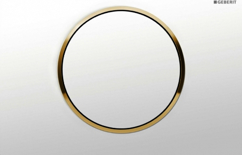 Geberit Sigma 10 Кнопка смыва для инсталляции, 1 режим, цвет: белый, окантовка позолота 115.758.KK.5