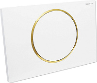 Geberit Sigma 10 Кнопка смыва для инсталляции, 1 режим, цвет: белый, окантовка позолота 115.758.KK.5