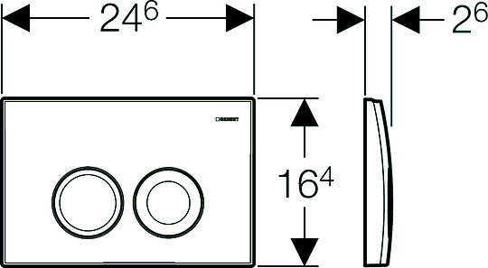Geberit Delta 21 Кнопка смыва для интсалляции, пластик, цвет: хром матовый 115.125.46.1