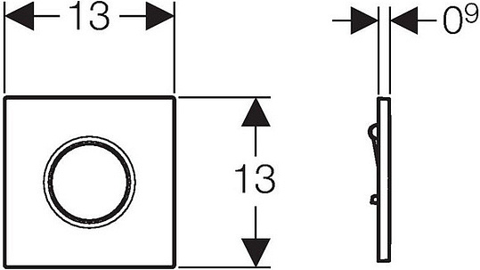 Geberit Sigma 01 Кнопка смыва для писсуара, пневмопривод, пластик, цвет: хром матовый 116.011.46.5