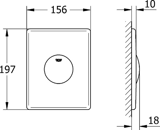 Grohe Surf Кнопка смыва для унитаза, пластик, цвет: хром 37063000