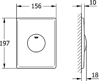 Grohe Surf Кнопка смыва для унитаза, пластик, цвет: хром 37063000