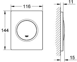 Grohe Nova cosmopolitan Кнопка смыва для писсуара, пластик, цвет: альпин-белый 38804SH0