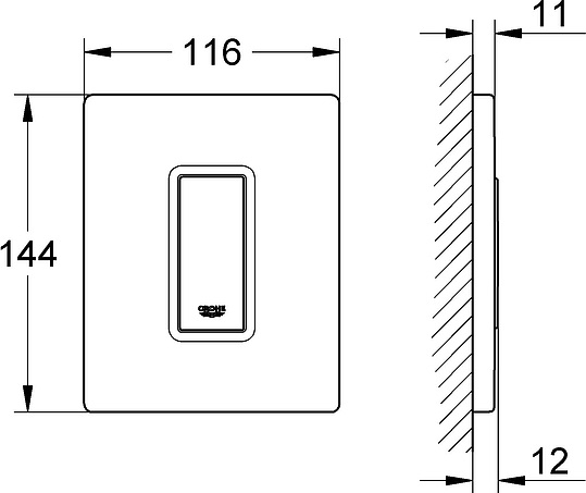 Grohe Skate Cosmopolitan Кнопка смыва для писсуара, пластик, цвет: нержавеющая сталь 38784SD0