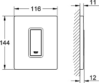 Grohe Skate Cosmopolitan Кнопка смыва для писсуара, пластик, цвет: нержавеющая сталь 38784SD0
