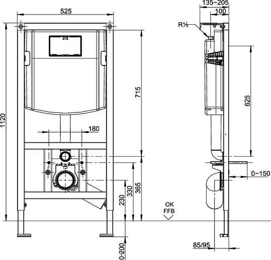 Villeroy & Boch Viconnect Система инсталляции для унитазов 92246100