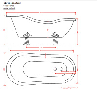 ArtCeram Hermitage Ванна акриловая отдельностоящая 170x80 см, цвет: glossy white/gold HEW001 73