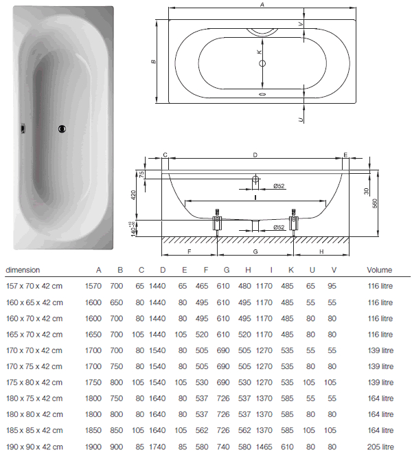 Bette Starlet Ванна стальная встраиваемая 170x70 см, с шумоизоляцией, цвет: белый 1730-000