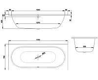 Bette Starlet Ванна стальная встраиваемая 170x75 см, BetteGlasur Plus, цвет: белый 1380-000 PLUS