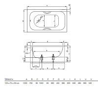Bette LaBette Ванна стальная встраиваемая 120x70 см, BetteGlasur Plus, цвет: белый 1200-000 PLUS