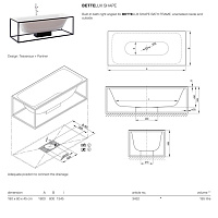 Bette Lux Shape Ванна отдельностоящая 180x80 см, без перелива, цвет: белый 3452-000 PLUS
