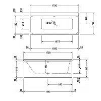 Duravit P3 Comforts Ванна встраиваемая 170x75хh46 см, цвет белый 700375000000000