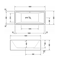 Duravit Vero Air Ванна 180x80 cм, отдельностоящая, цвет белый 700418000000000