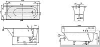 Villeroy & Boch Oberon Ванна из Quaril 160х75 см, цвет Аlpin UBQ160OBE2V-01