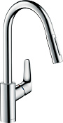 Hansgrohe Focus M41 Смеситель для кухонной мойки 240 с выдвижным изливом, цвет: хром 31815000