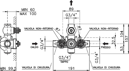 Термостат Nicolazzi Termostatico  для душа 4909CR18