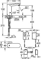 Grohe Eurosmart Cosmopolitan E Смеситель для раковины сенсорный, без д/к, цвет: хром 36325001