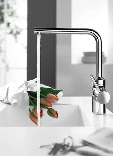 Kludi L-Ine Смеситель для кухни рычажный, высота излива 27,5 см, цвет: хром 428140577
