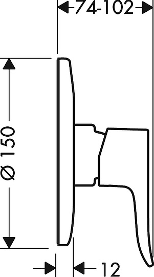 Hansgrohe Metris Смеситель для душа встраиваемый, внешняя часть, цвет: хром 31686000