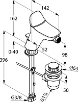 Kludi Ambienta Смеситель для биде, с д/к, цвет: хром 532160575