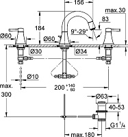 Grohe Grandera Смеситель для раковины вентильный, с д/к, длина излива 15,6 см, цвет: хром/золото 20417IG0