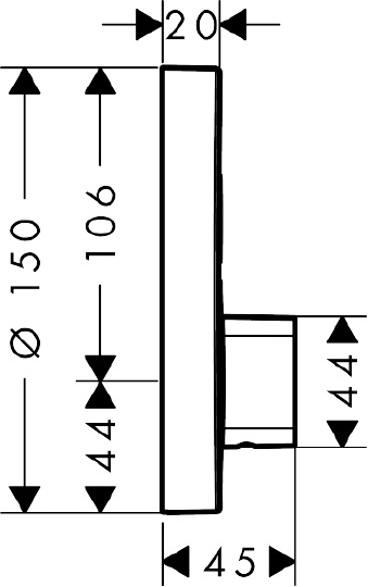 Hansgrohe ShowerSelect S Термостат для душа встраиваемый на 2 потребителя, внешняя часть, цвет: хром 15748000