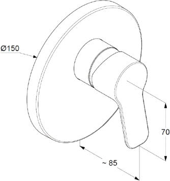 Kludi Pure&Easy Смеситель для душа встраиваемый, внешняя часть, цвет: хром 374200565