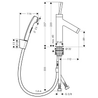 Axor Starck Смеситель для раковины однорычажный на 1 отв. без донного клап., цвет: хром 10300000