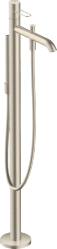 Axor Uno Смеситель для ванны, напольный, с рукояткой-петлей, с душем "палочка", цвет: шлиф. никель 38442820