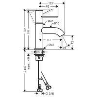 Axor Uno Смеситель для раковины на 1 отверстие с донным клапаном, цвет: хром 38021000