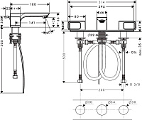 Axor Urquiola Смеситель для раковины двухвент. на 3 отв. с донным клап., цвет: хром 11040000