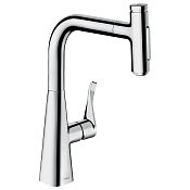 Hansgrohe Metris Select M71 Смеситель для кух. мойки однорычаж. 240, с выдвижным изливом цвет: хром 73817000