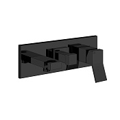 Gessi Rettangolo K Смеситель для ванны встраиваемый, 2 потребителя, лейка, цвет: matte black 53141#299