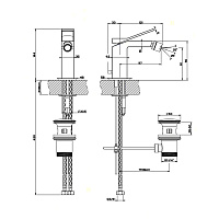 Gessi Rettangolo K Смеситель для биде, однорычажный, с донным клапаном, цвет: matte black 53007#299