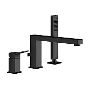 Gessi Rettangolo K Смеситель на борт ванны на 3 отверстия, с ручн. душем, цвет: matte black 53037#299