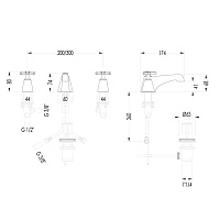 Devon&Devon Time Смеситель для раковины на 3 отв., цвет светлое золото 2TIME200OT