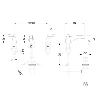 Devon&Devon Vip Time Смеситель для раковины на 3 отв., цвет хром 3VPTIME200CRNE