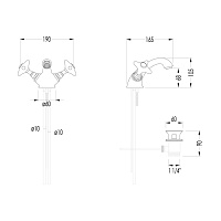 Devon&Devon White Rose Смеситель для раковины на 1 отв., ручки белые, цвет: золото UTWR710