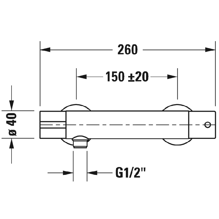 Duravit B.1 Смеситель для душа настенный, термостатический, цвет хром B14220000010