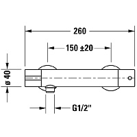 Duravit B.1 Смеситель для душа настенный, термостатический, цвет хром B14220000010