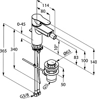Kludi Objekta Смеситель для биде, с д/к, цвет: хром 324160575