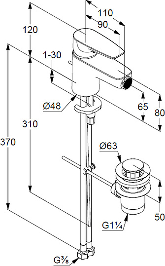 Kludi Pure&Solid Смеситель для биде, с д/к, цвет: хром 342160575