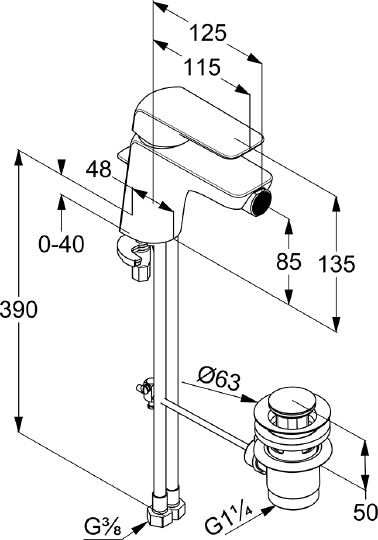 Kludi Ameo Смеситель для биде, с д/к, цвет: хром 412160575