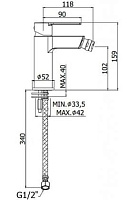 Paffoni Ringo Смеситель для биде на 1 отверстие, цвет: черный матовый RIN131NO